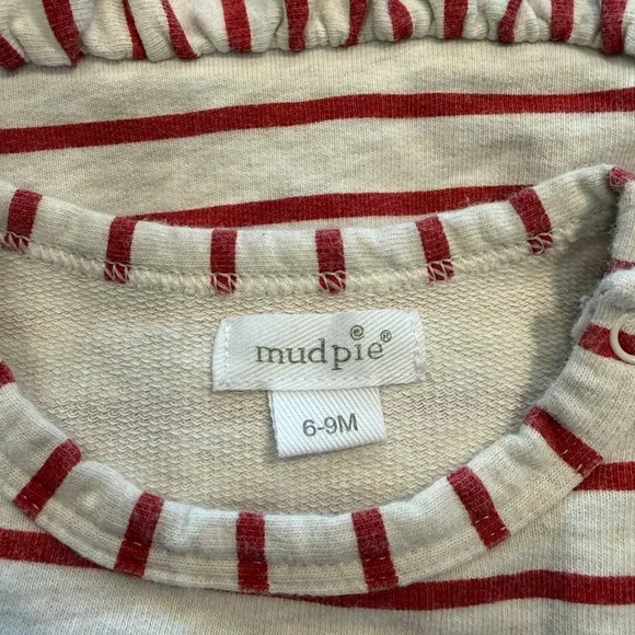 Mud Pie Festive Red and White Striped Dress - Picture 2 of 2